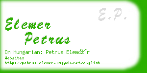 elemer petrus business card